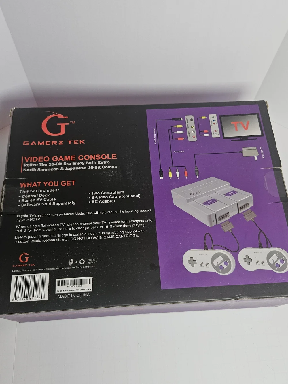 Gamerz Tek 16-Bit Entertainment System Console w/ 2 Controllers